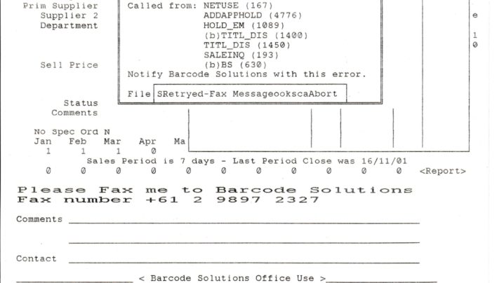 e-bility Error Code, 24th November 2001