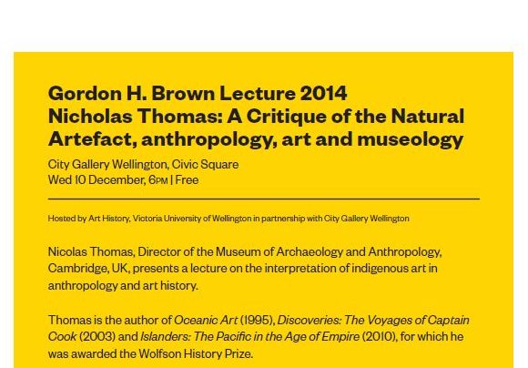 Nicholas Thomas event, 10th December 2013