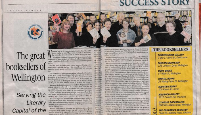 Wellington Independent Booksellers advertisement, 28th November 2003