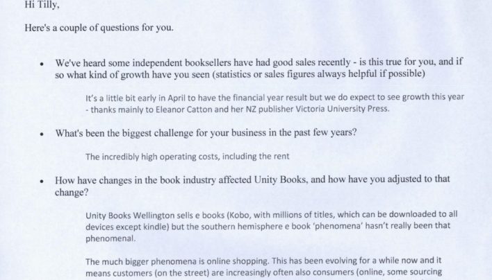 State of Bookselling, for Unlimited Magazine/Sunday Star-Times, 8th April 2014