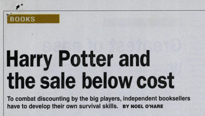 “Harry Potter and the sale below cost” article, The Listener, 18th November 2000