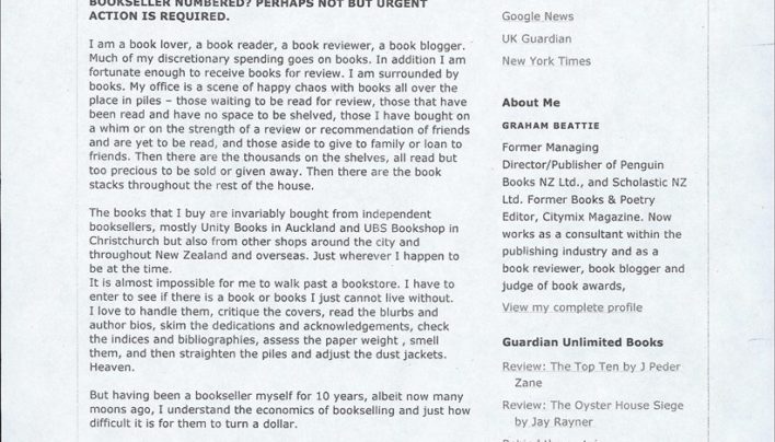 “Digitise Or Die” article, Beattie’s Book Blog, 5th March 2007