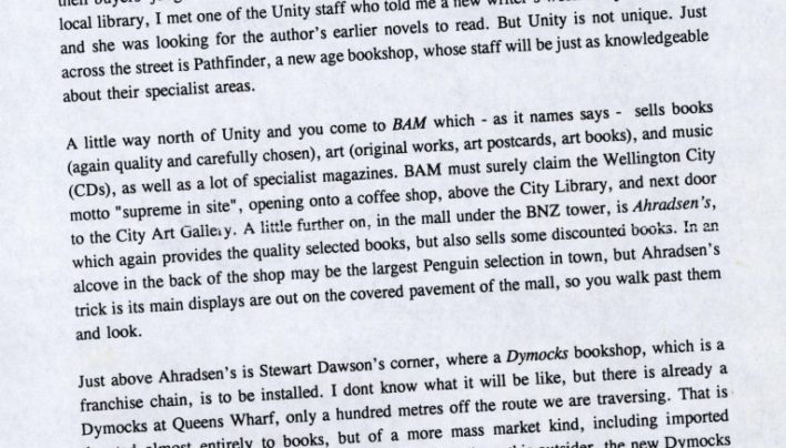 Political Parties and Bookshops analogy, Brian Easton, 29th July 1996