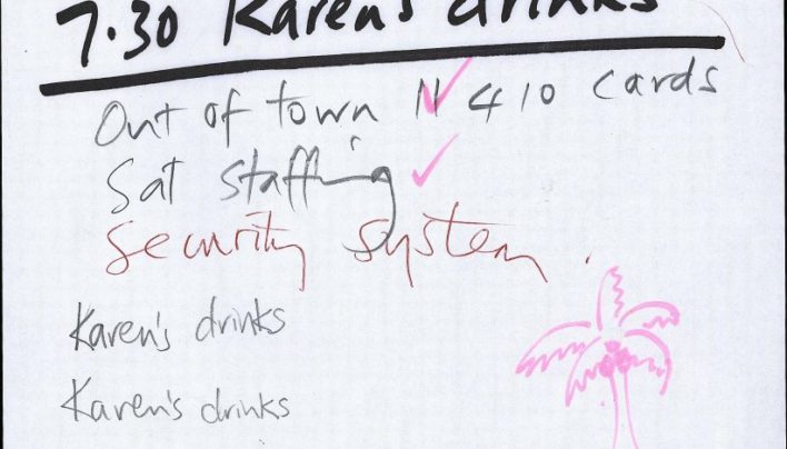 Karen’s drinks, 5th August 2000