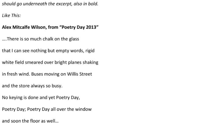 National Poetry Day, 16th August 2013