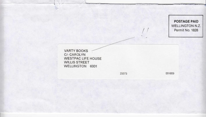 Varty Books Envelope, 1993