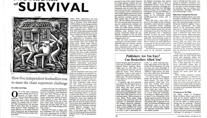“The Sweet Smell of Survival”, Publishers Weekly, 25th October 1993