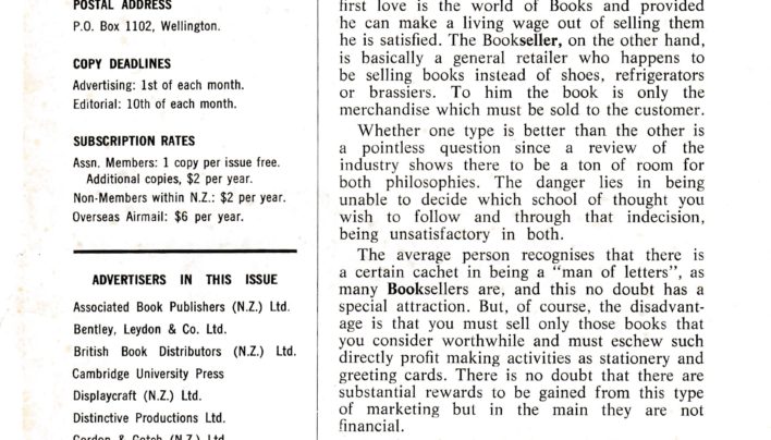 Which Side Are You On? article, NZ Bookseller, 1968