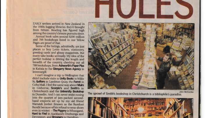 “Wormholes” Bookshop article, Sunday Star-Times, 21st January 2001