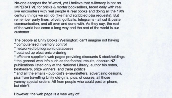 Tilly Lloyd on e-literacy for booksellers, 14th July 2000
