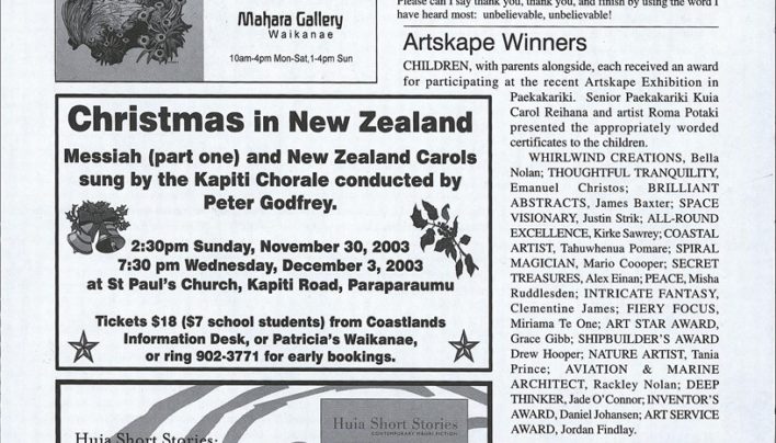 Advertisement, Paekakariki Expressed, 24th October 2003