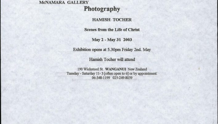 Hamish Tocher Exhibition invitation, 2nd May – 31st May 2003