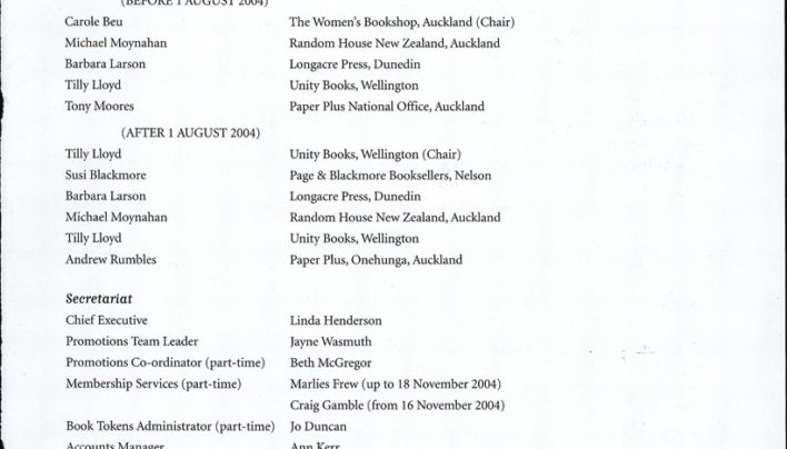Booksellers New Zealand Annual Report, 31st March 2004