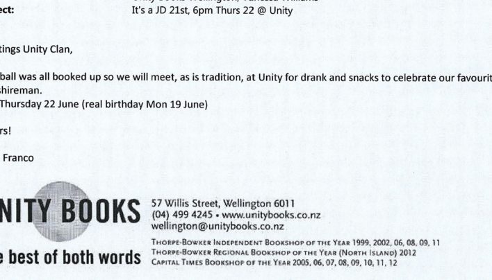 John Duke birthday invitation, 22nd June 2014