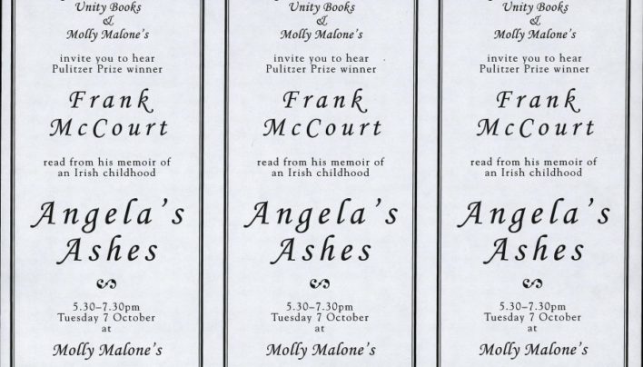 Frank McCourt event, Molly Malone’s, 7th October 1997