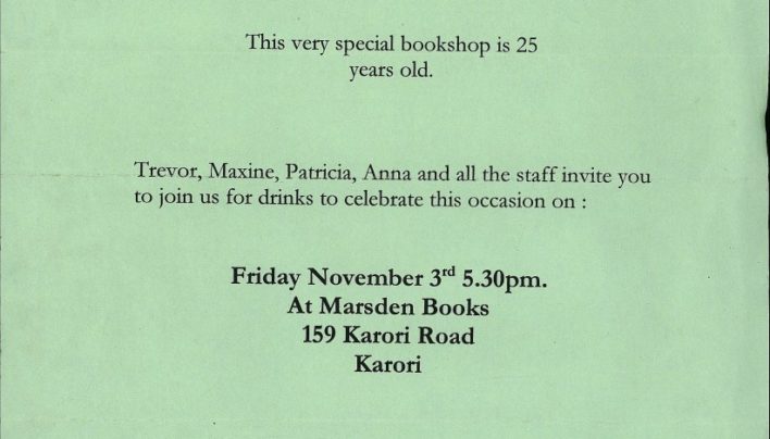 Marsden Books turn 25, 3rd November 2000