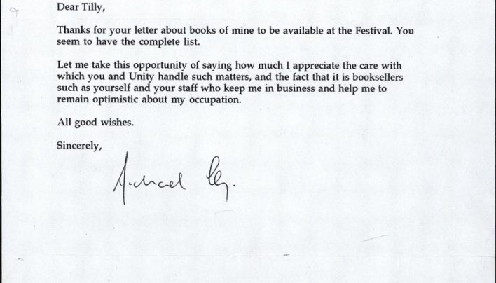 Michael King thank you letter, 7th February 2000