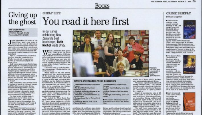 “You read it here first” article, The Dominion, 27th March 2004