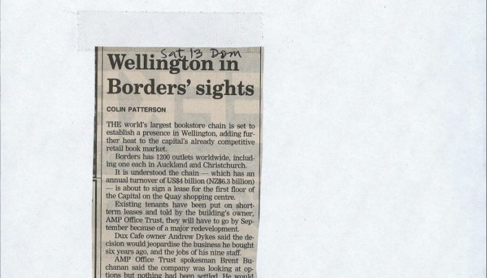 “Wellington in Borders’ sights”, Dominion Post, 3rd May 2006