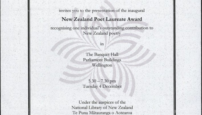 NZ Poet Laureate Award Ceremony, 4th December 2007