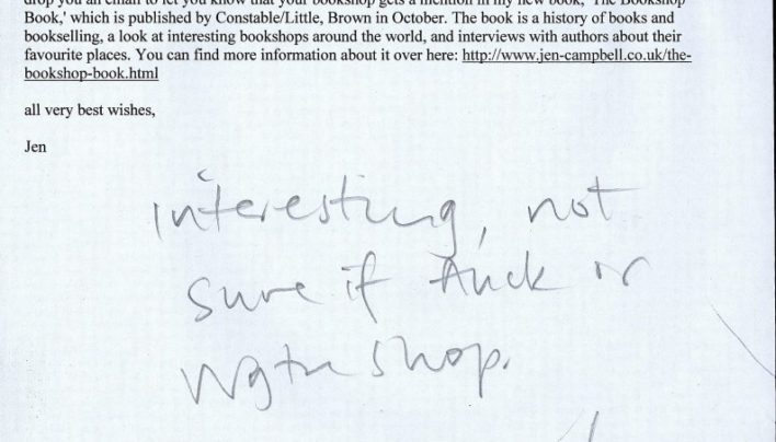 The Bookshop Book mention, 22nd August 2014