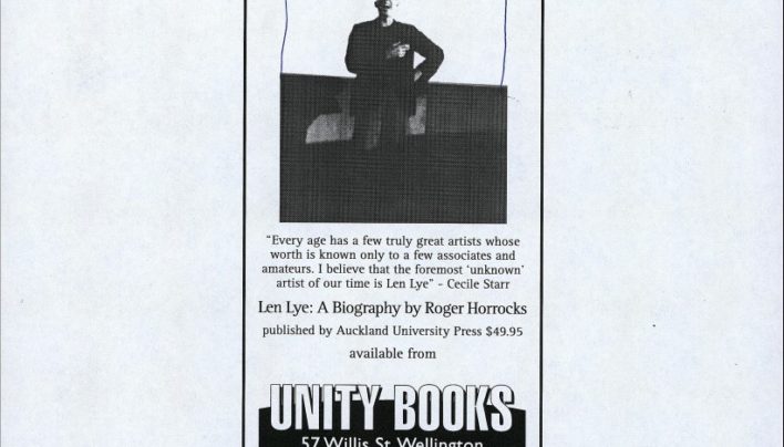 Len Lye advertisement, 12th April 2001