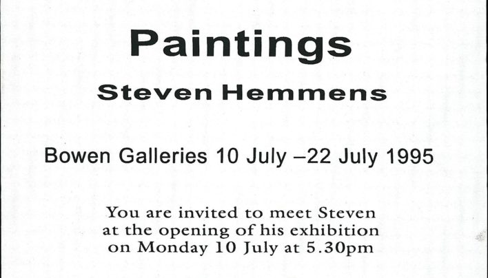 Steven Hemmens exhibition advertisement, 10th July 1995