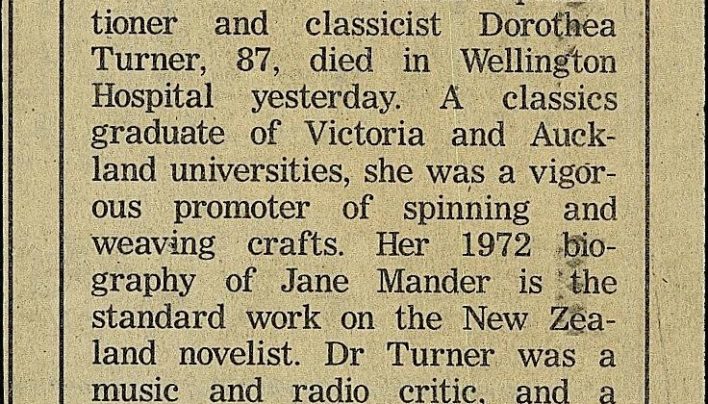 Obituaries for Dorothea Turner, 14th August 1997