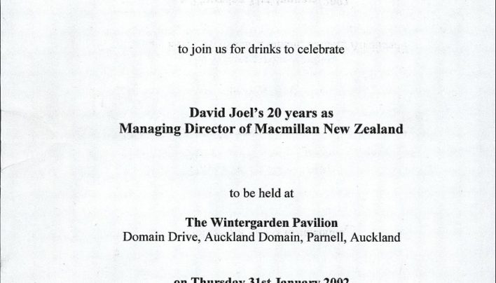 David Joel’s 20th anniversary, 31st January 2002