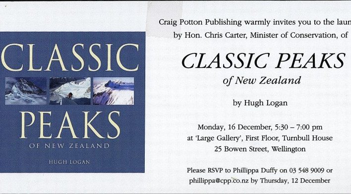 Classic Peaks of New Zealand launch, 16th December 2002