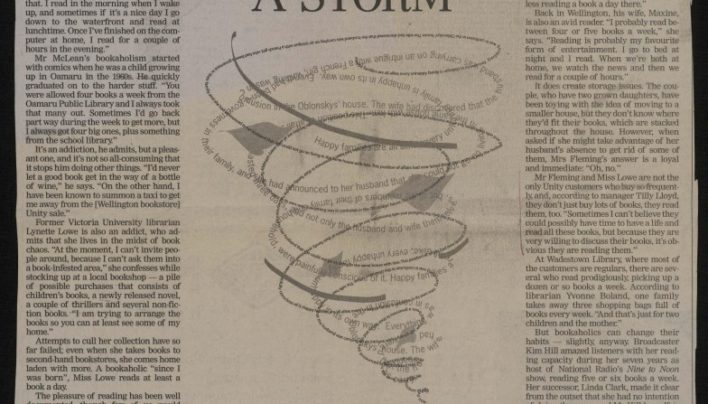 “Reading Up A Storm”, Dominion Post, 11th October 2003
