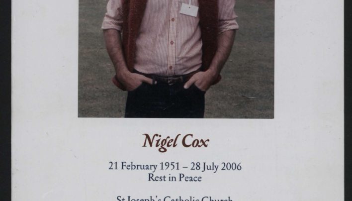 Order of service for Nigel Cox, 31st July 2006