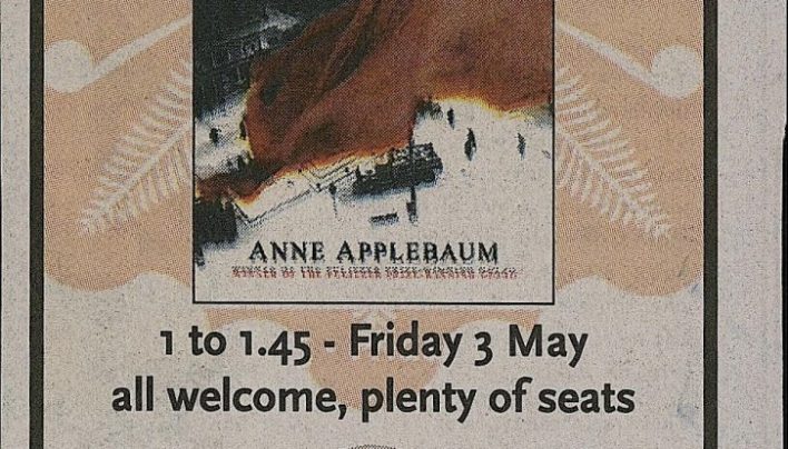 Anne Applebaum event, 30th April 2013