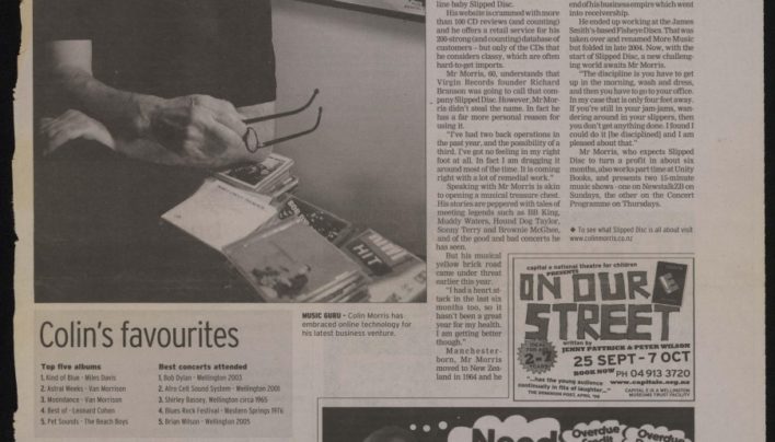 “Slipped disc doesn’t stop music lover”, The Wellingtonian, 14th September 2006